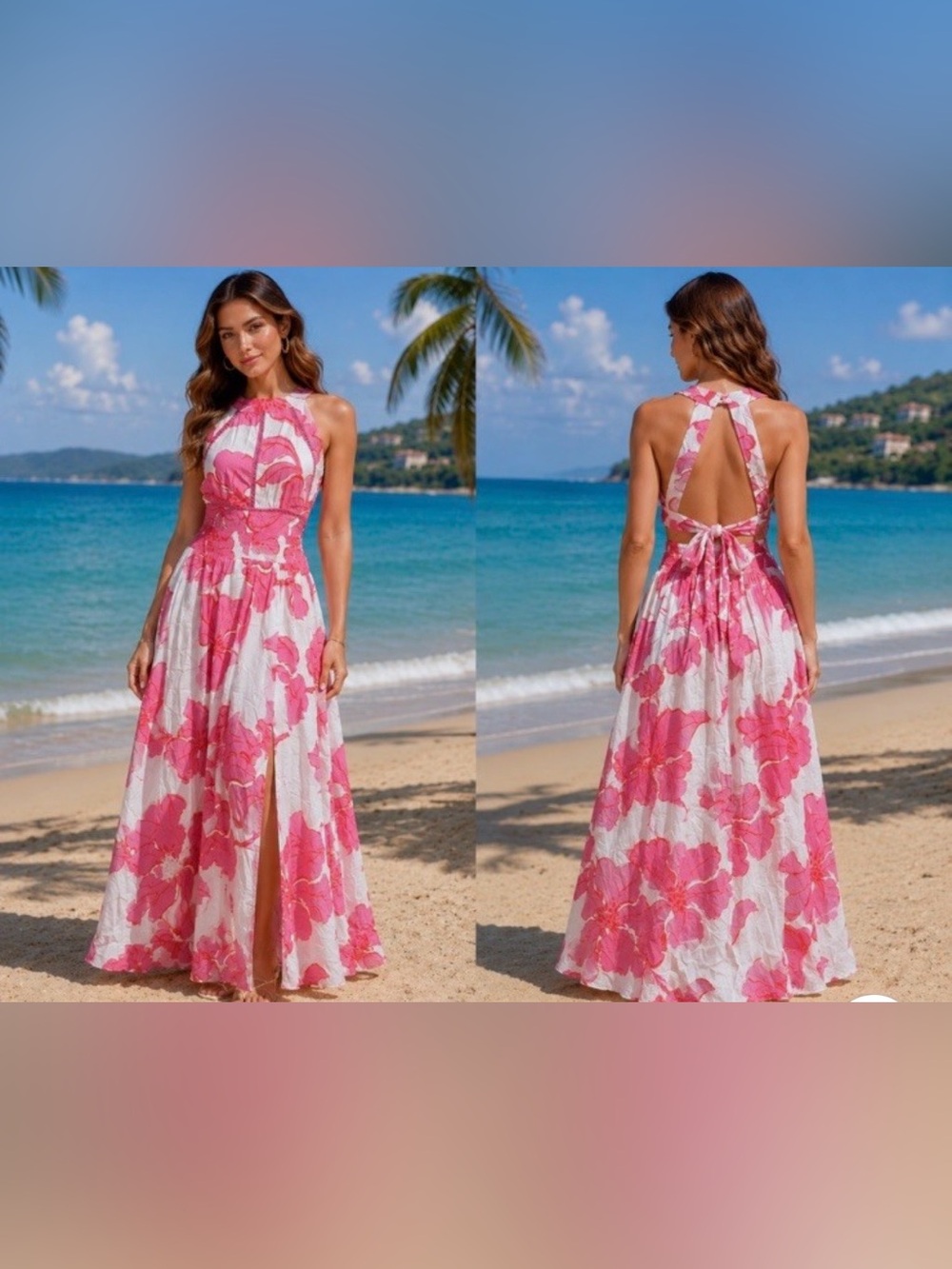 Abel the Label Paloma Boho Maxi Dress Anthropologie Halter Style Size Small